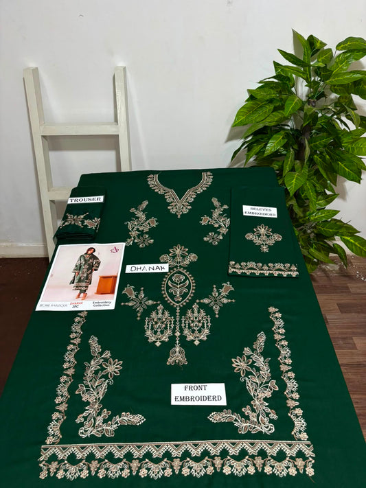 BAROQUE 2Pc DhaNak Embroider Shirt Embroider Salevs with Embroider Trouser