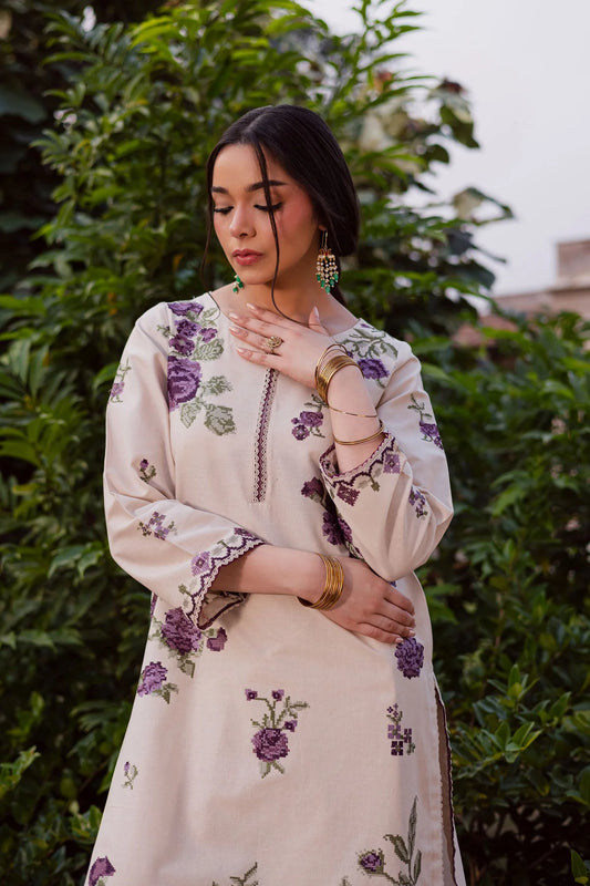 Best Selling - PURPLE NATE 2PC EMBROIDERED DRESS