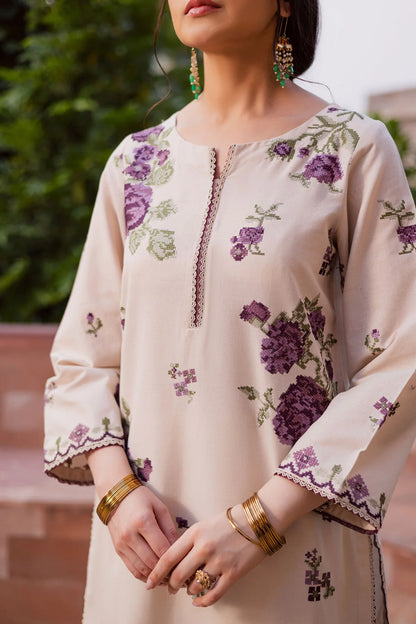 Best Selling - PURPLE NATE 2PC EMBROIDERED DRESS