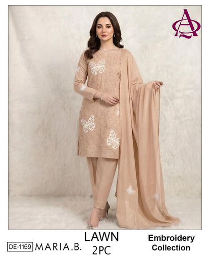 MARIA.B. Lawn 2peace fully embroider shirt with plan trouser