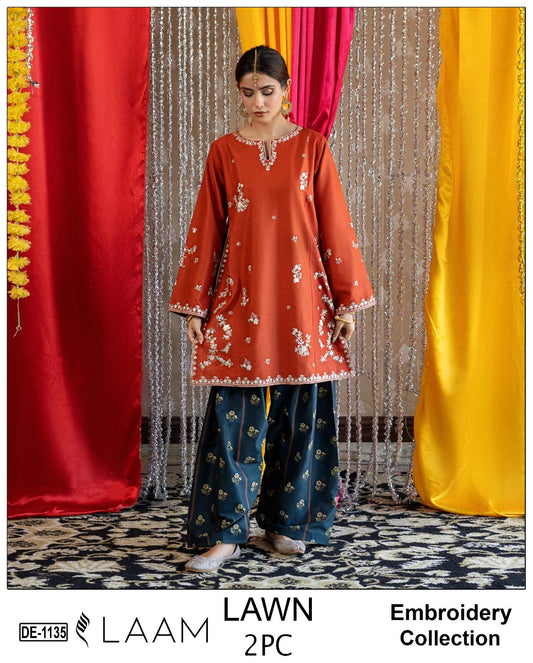 LAAM Lawn 2peace fully embroider suit