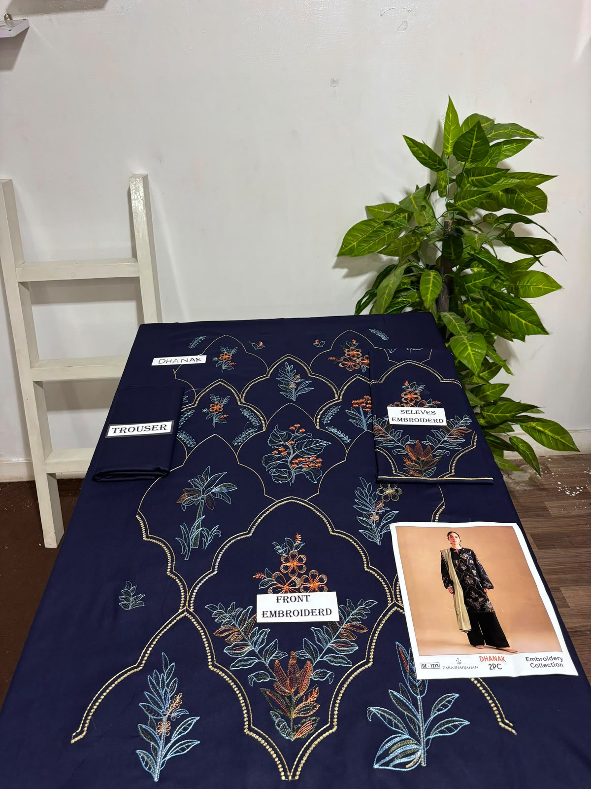 ZARA SHAHJAHAN DhaNak 2Pc Embroider Shirt with plan trouser