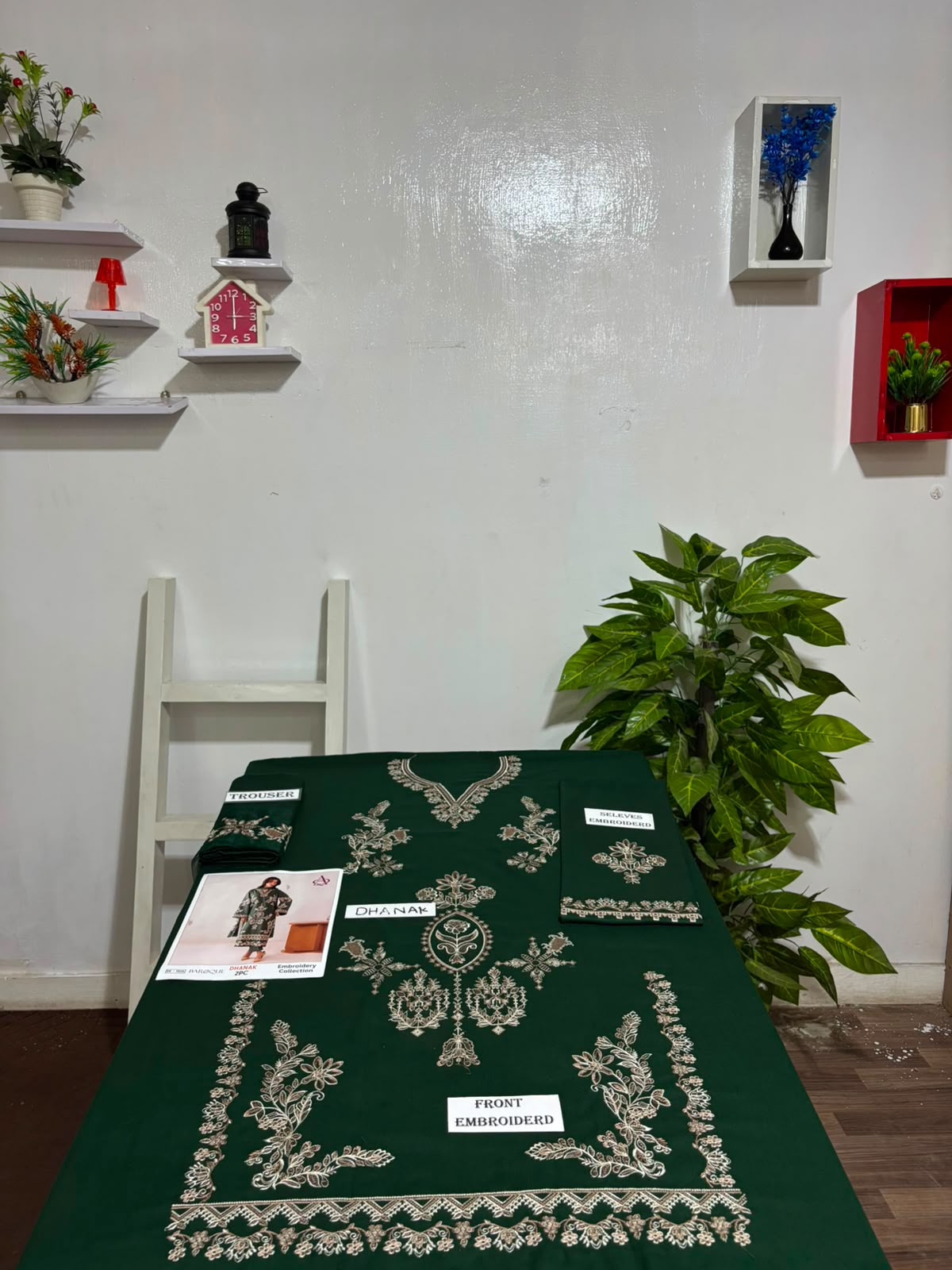 BAROQUE 2Pc DhaNak Embroider Shirt Embroider Salevs with Embroider Trouser