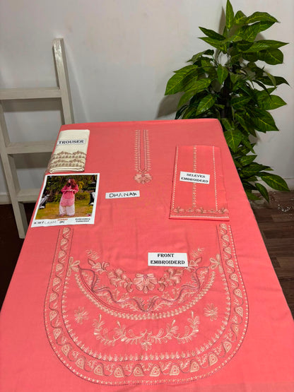 LAAM DhaNak 2Pc Embroider Shirt With plan trouser