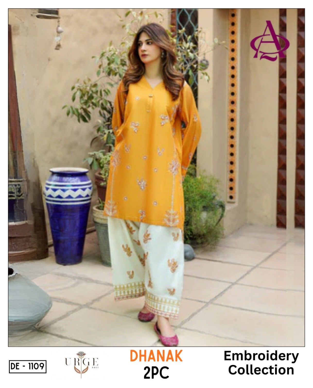 URGE DhaNak 2Pc Available Embroider Shirt with Embroider Trouser