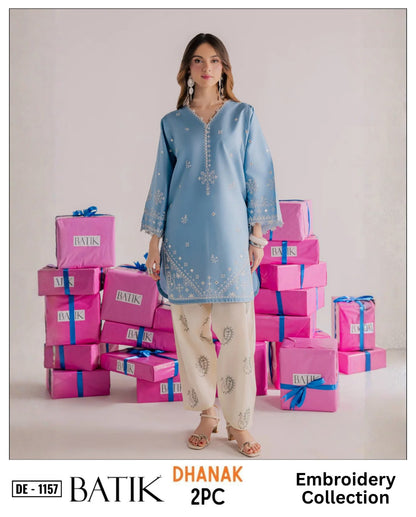 BATIK DHANAK 2Pc Embroider Shirt with Embroider Trouser