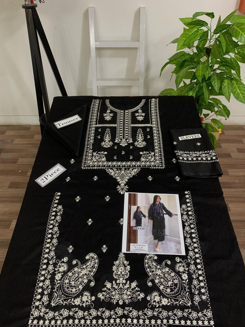 UMZY Lawn 2peace fully embroider shirt with plan trouser