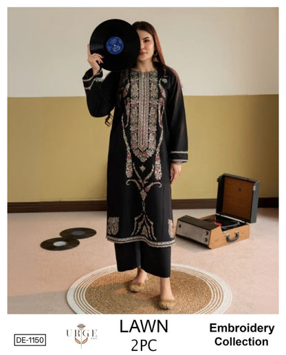 URGE 2peace Lawn fully embroider shirt with plan trouser